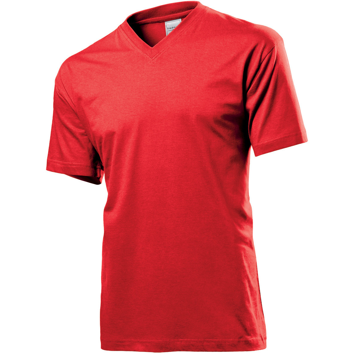 Tshirt da uomo manica corta rossa con scollo a V 100% cotone