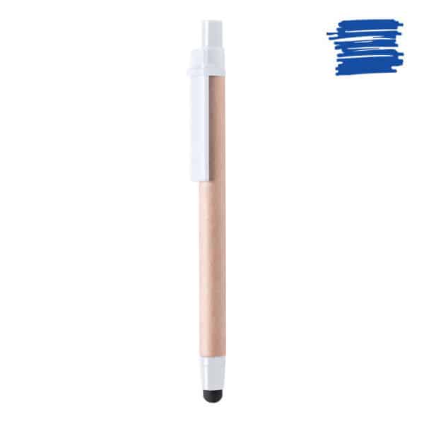 Penna touch ecologica con clip e punta bianca