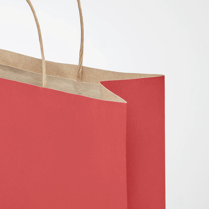 Shopper in carta rossa con manici ritorti