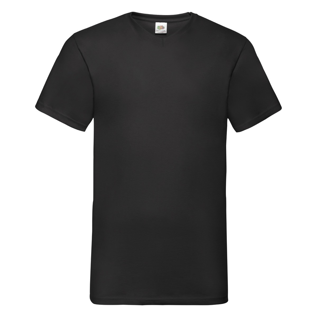 Tshirt in cotone manica corta e scollo a V alto di colore nero opaco