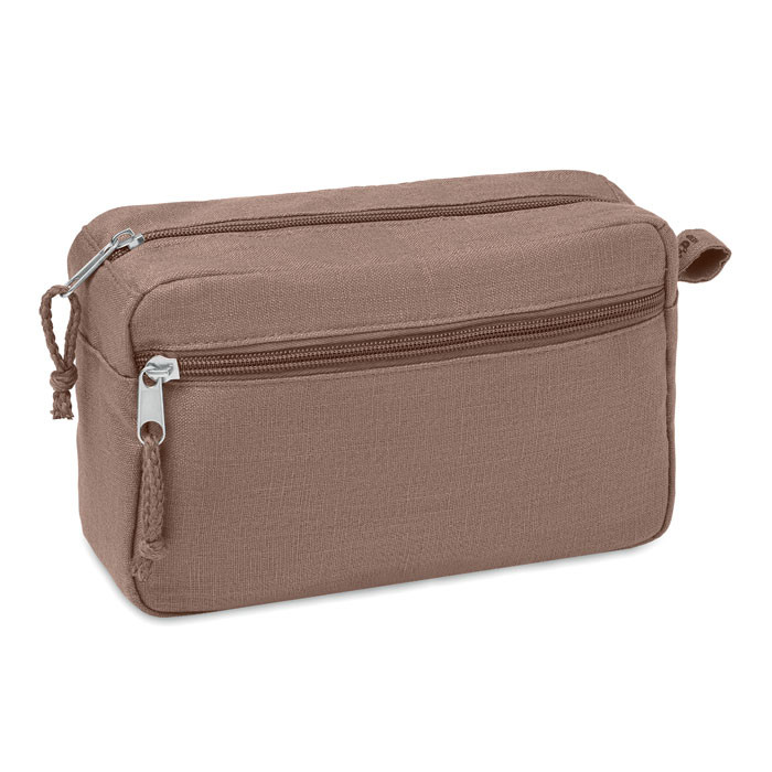 Trousse beige in canapa