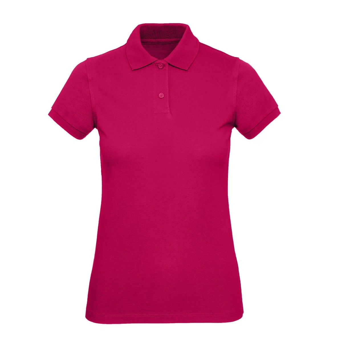 Polo donna sorbetto manica corta con 2 bottoni su sfondo bianco
