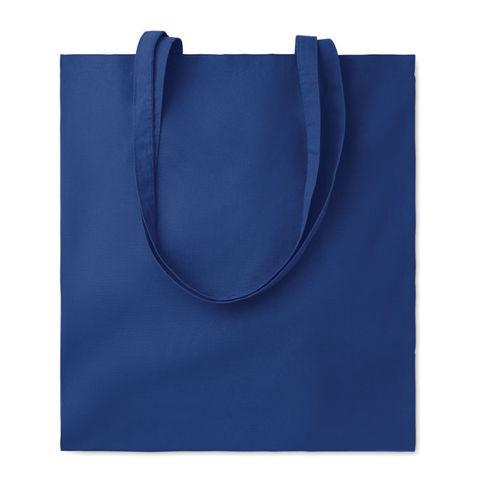 Shopper in cotone blu con manici lunghi