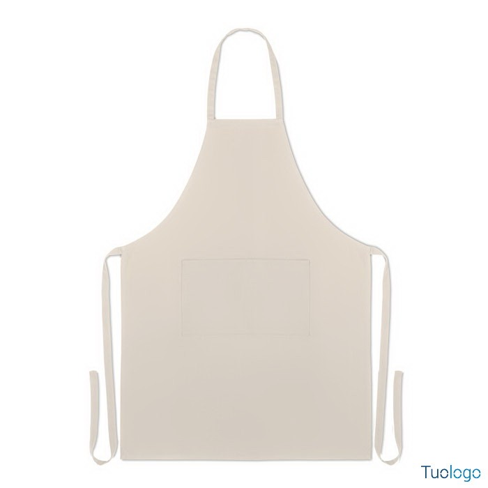 Grembiule bianco con tasca frontale