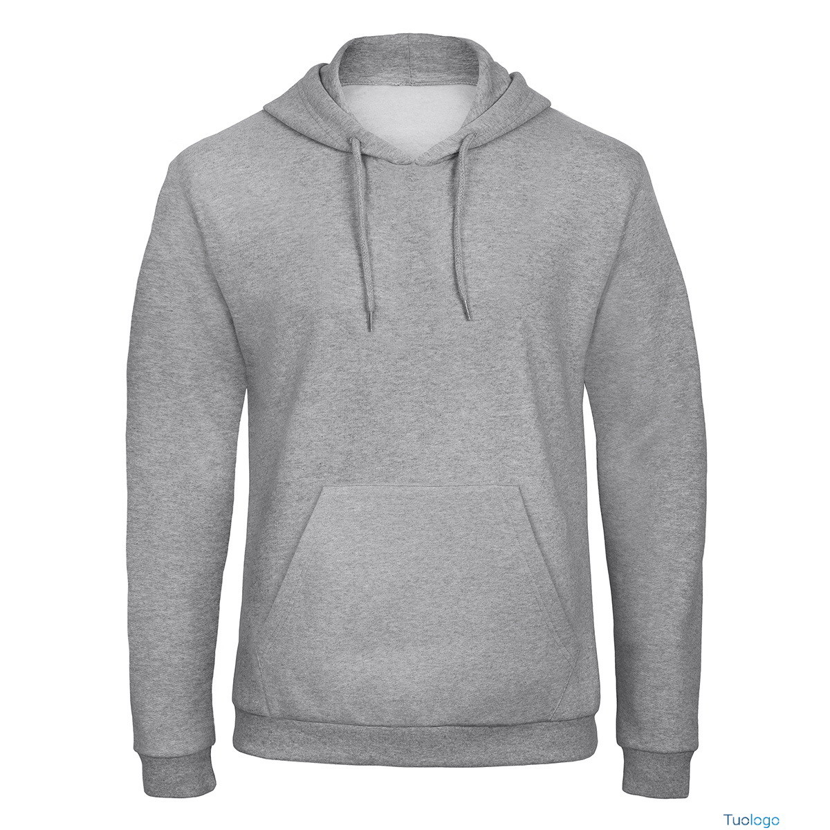 Felpa grigia con cappucio e tascone