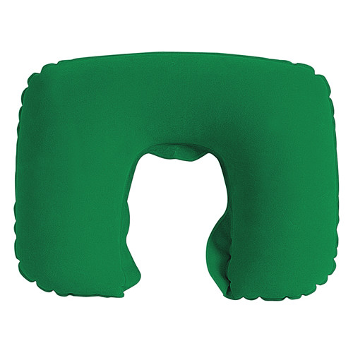 Cuscino da viaggio gonfiabile in microfibra verde