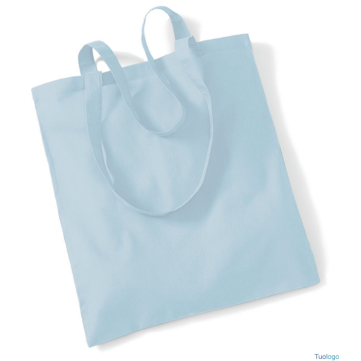 Shopper azzurra con manici lunghi