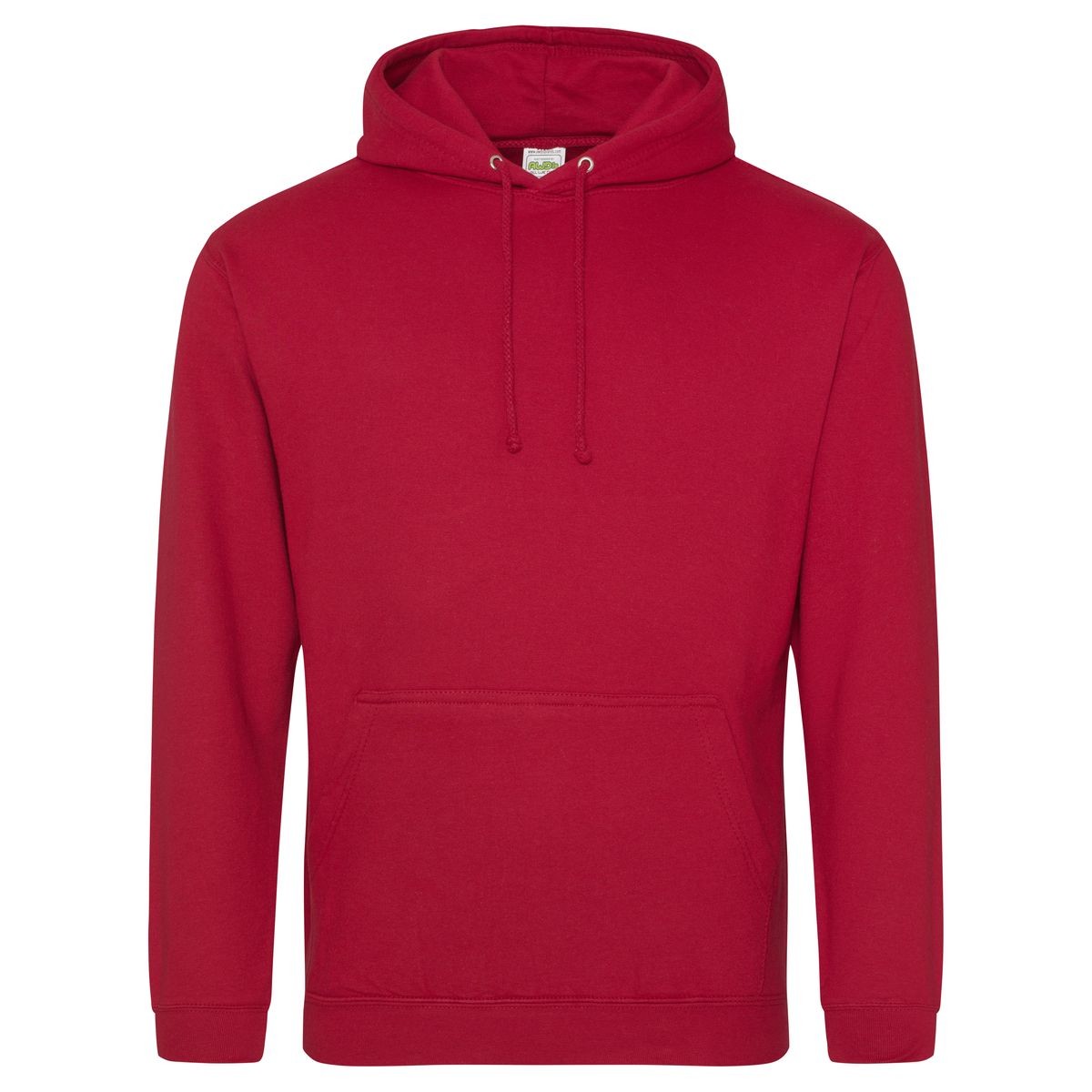 Felpa rossa con tascone e cappuccio