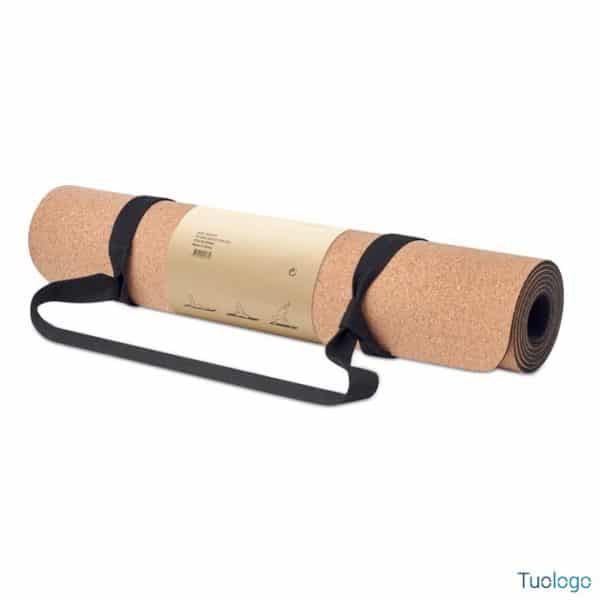Tappetino in sughero arrotolato con corda nera