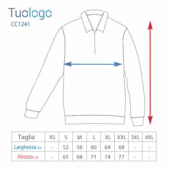 Tabella taglie altezza larghezza