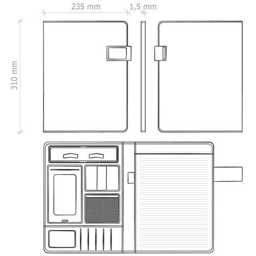 Tabella misura portablocco aperto e chiuso