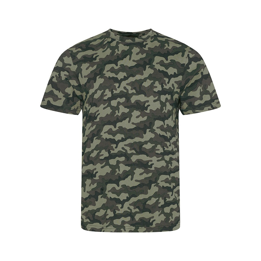 Maglietta girocollo camouflage verde