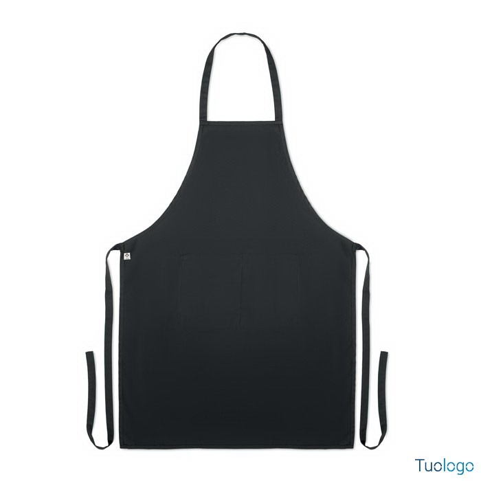Grembiule nero con tasca frontale
