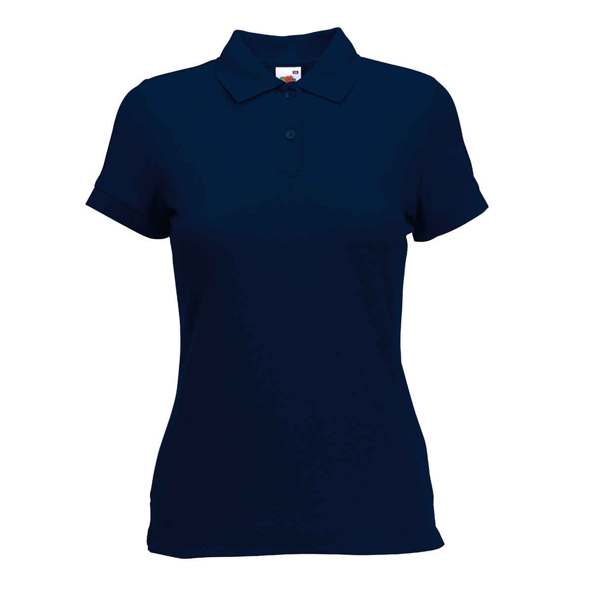 Polo donna a manica corta colore blu royal con bottoni