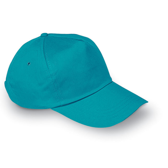 Cappellino azzurro in cotone con chiusura in plastica