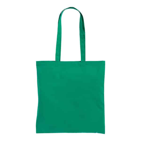 Shopper in canvas verde con manici lunghi