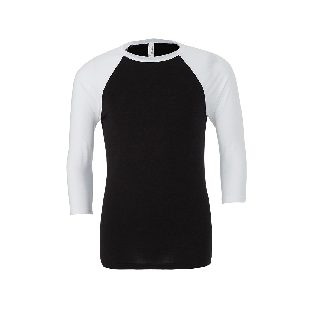 Maglia unisex con maniche 3/4 bianca e nera