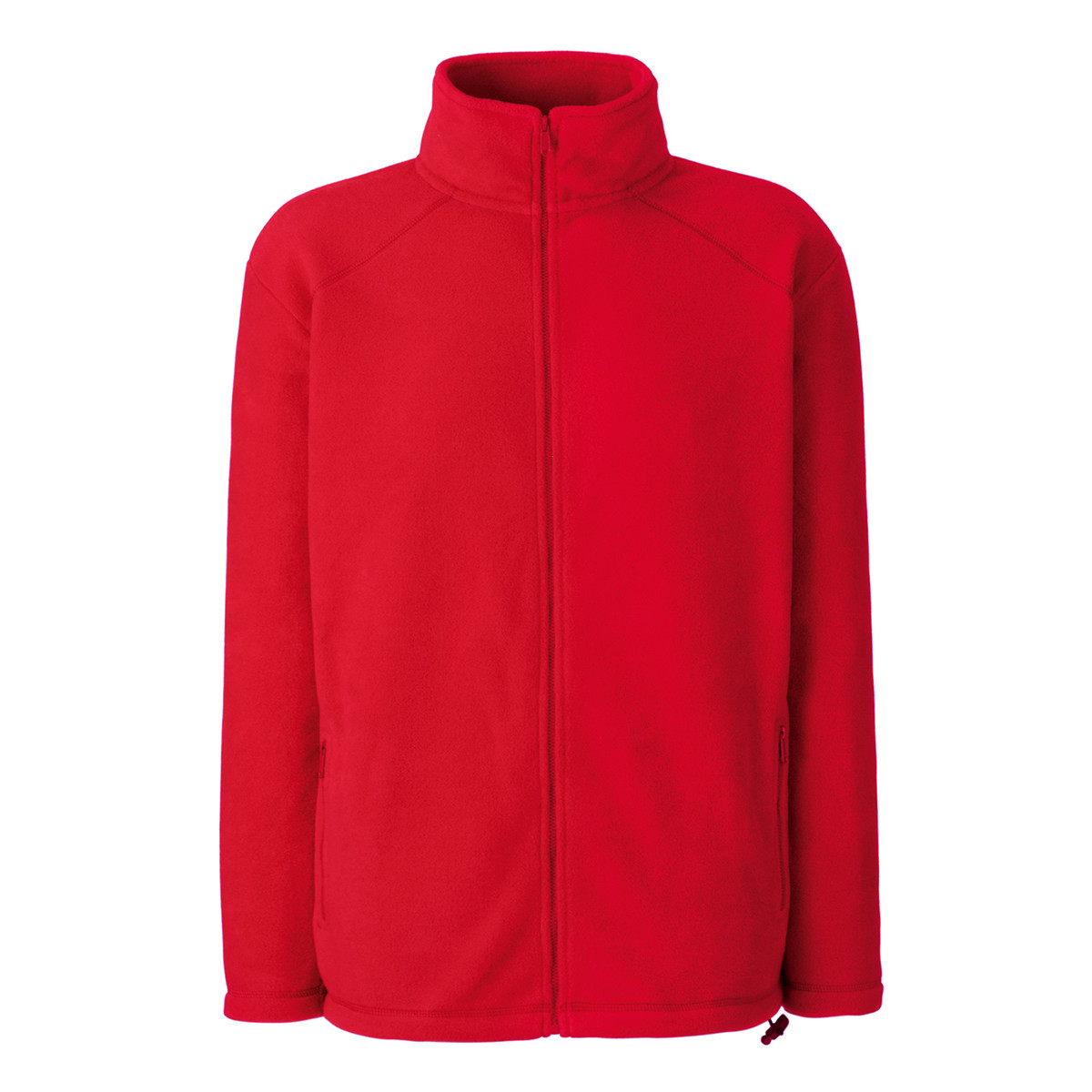 Pile uomo di colore rosso con collo alto e zip