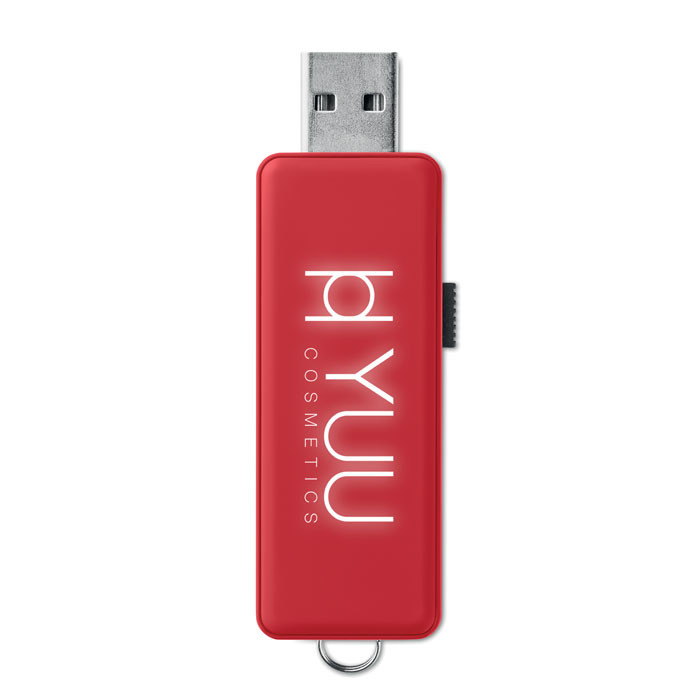 Chiavetta usb rossa con logo illuminato