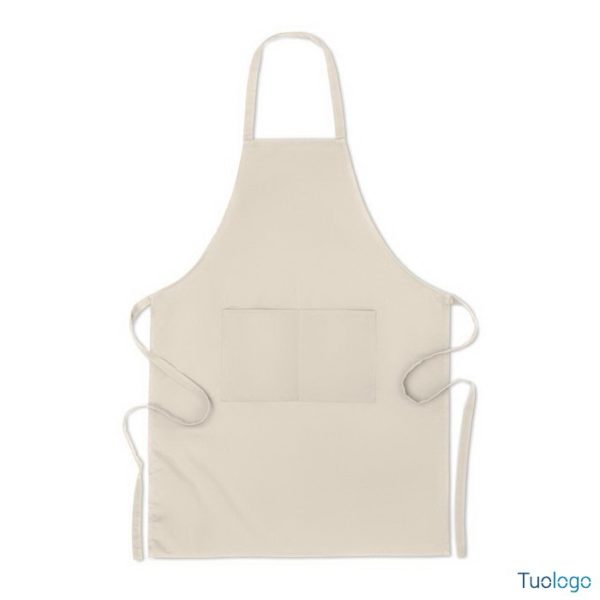 Grembiule bianco con tasca frontale