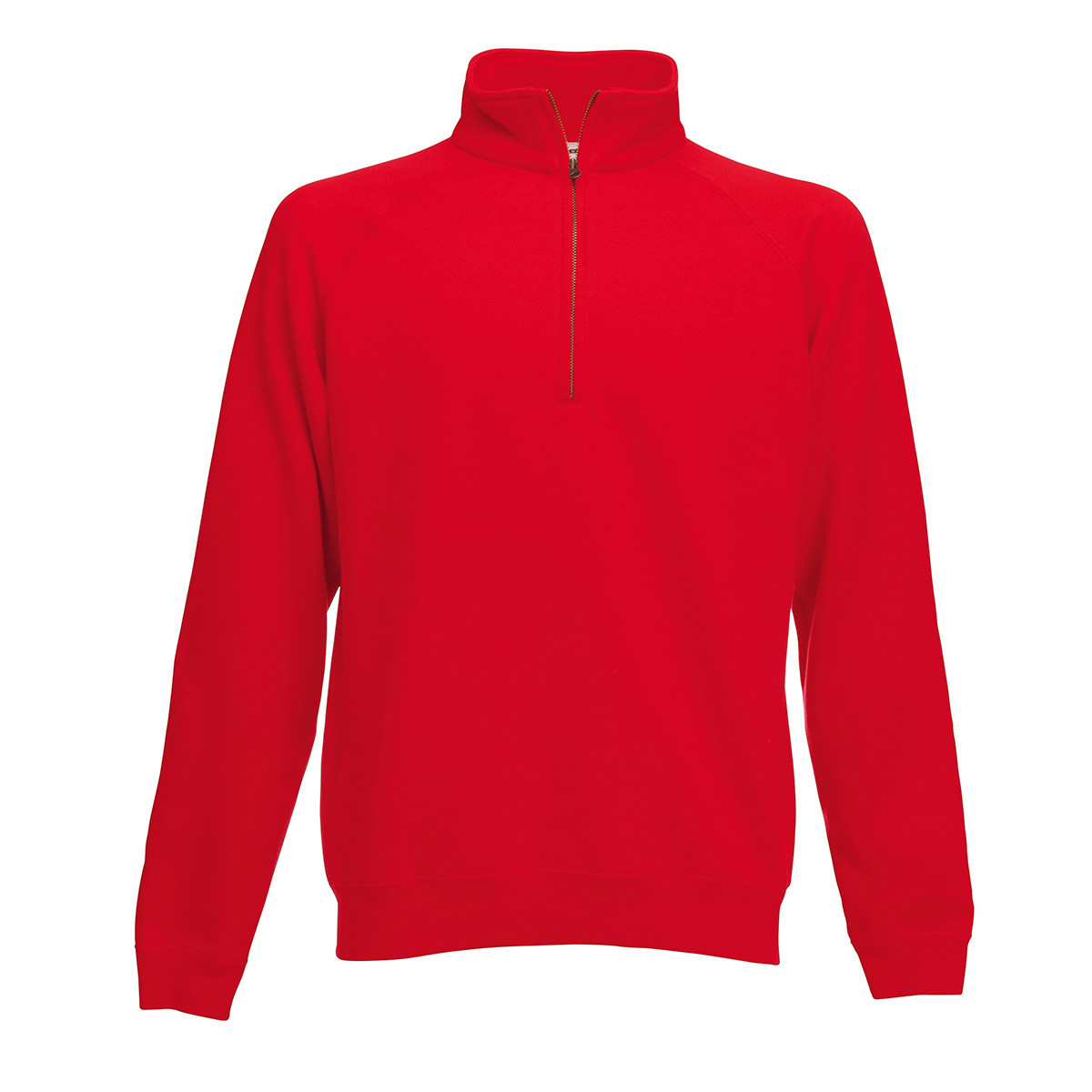 Pile da uomo rosso collo alto con mezza zip