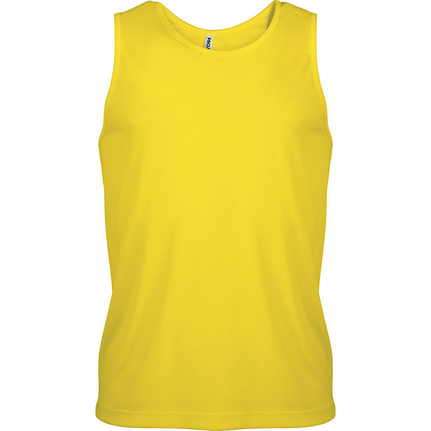 Canotta sportiva gialla 100% poliestere