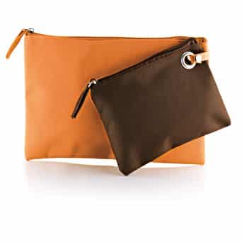 Trousse composto da due buste marrone e arancione