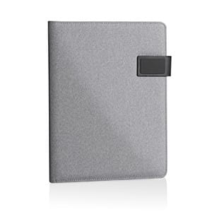 Portablocco grigio in poliestere con chiusura placca magnetica