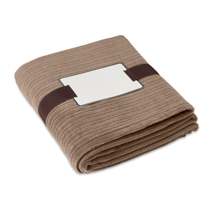Coperta in pile marrone chiaro