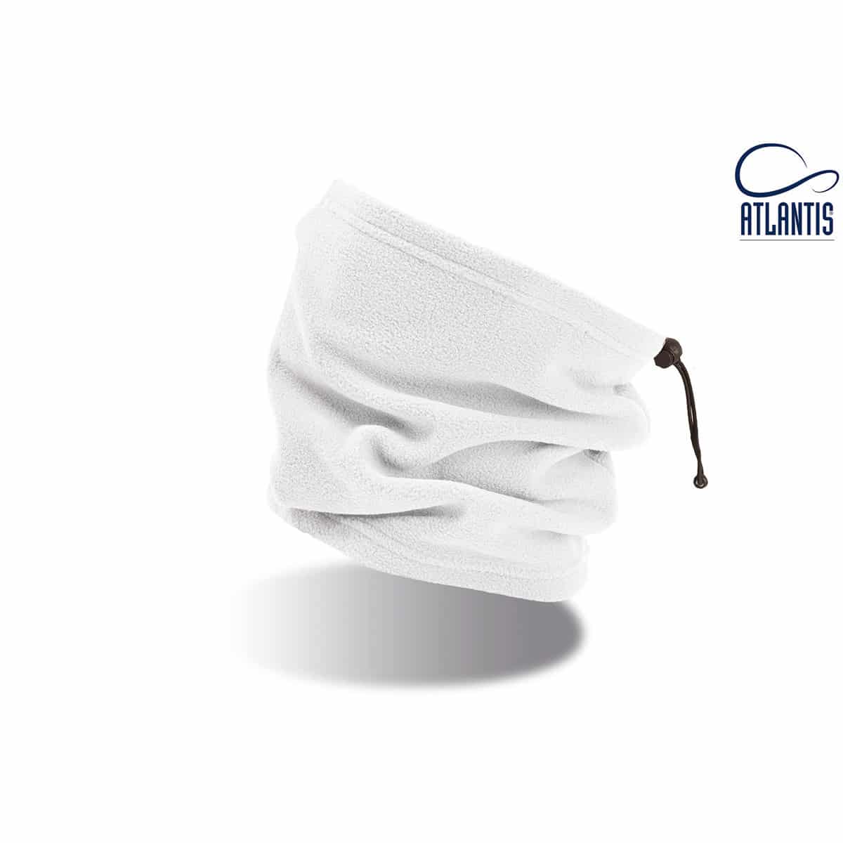 Fascia di pile bianco con cordino nero su sfondo bianco