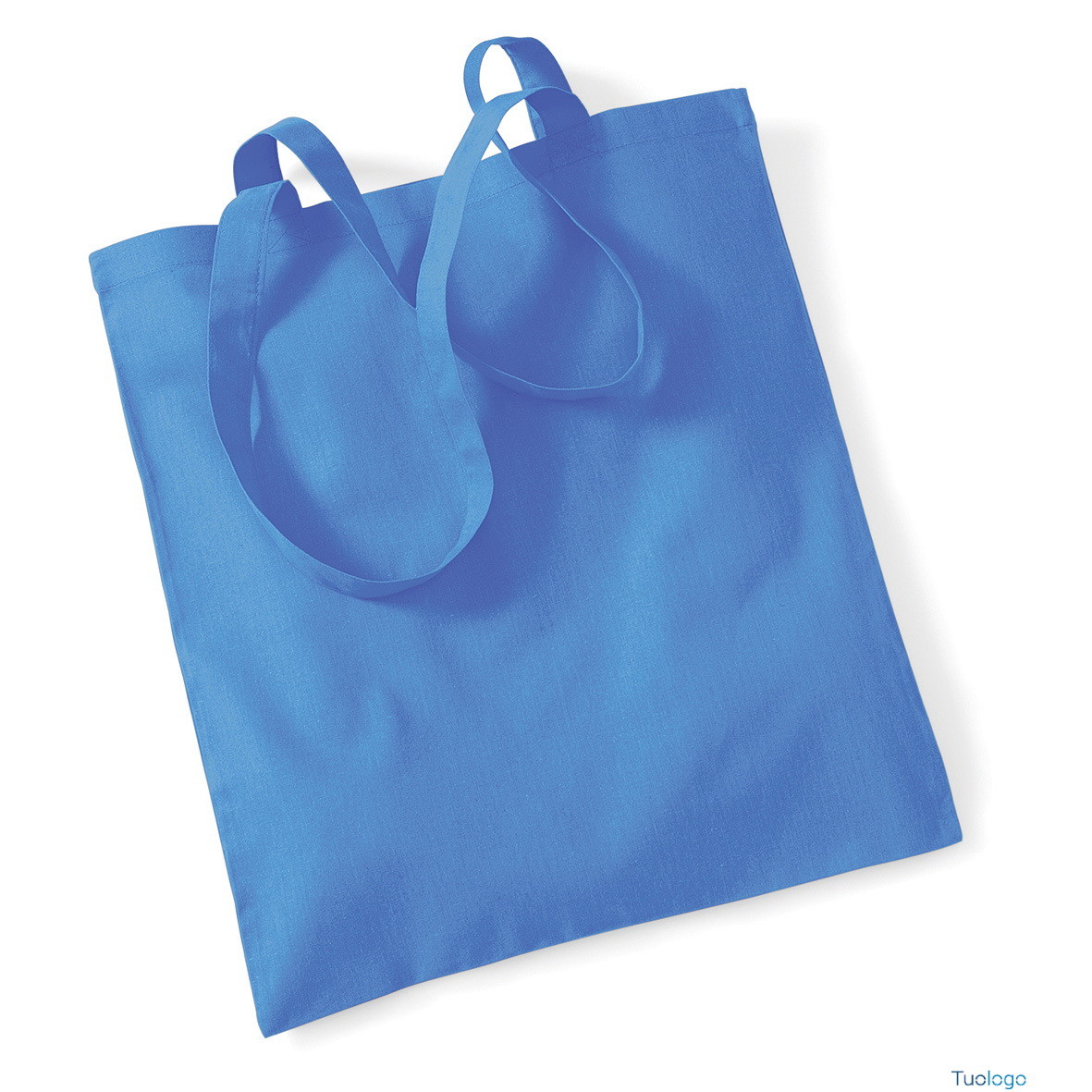 Shopper blu con manici lunghi
