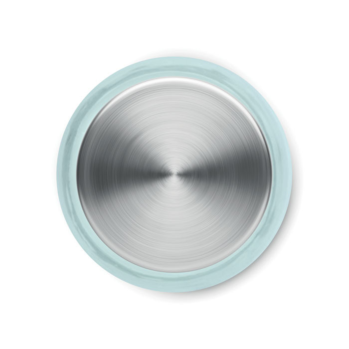 Bottiglia in vetro azzurro con coperchio in alluminio