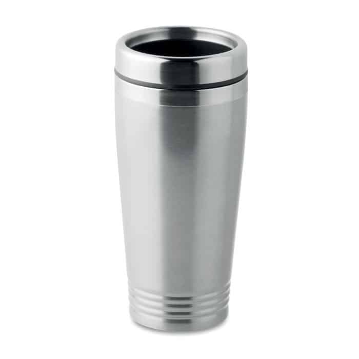 Tazza termica grigia in acciaio inox
