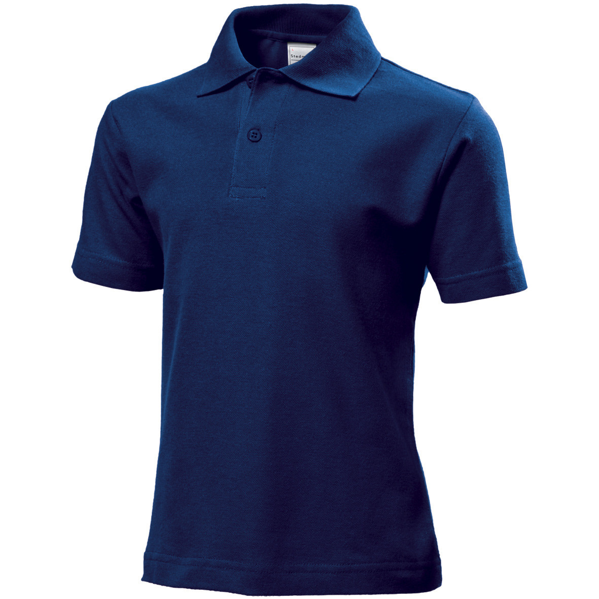 Polo da bambino blu scura manica corta 100% cotone