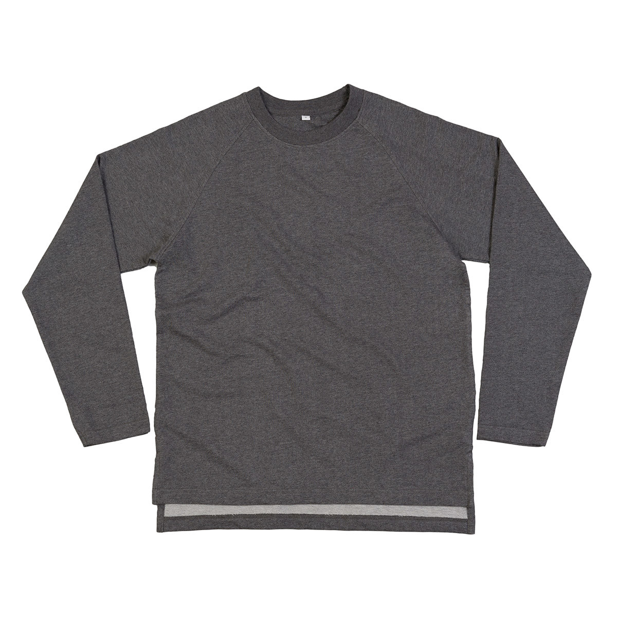 Felpa grigia scura in cotone organico con girocollo