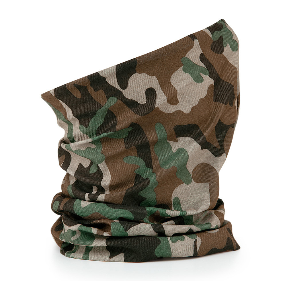 Fascia multiuso in poliestere senza cuciture di colore camouflage