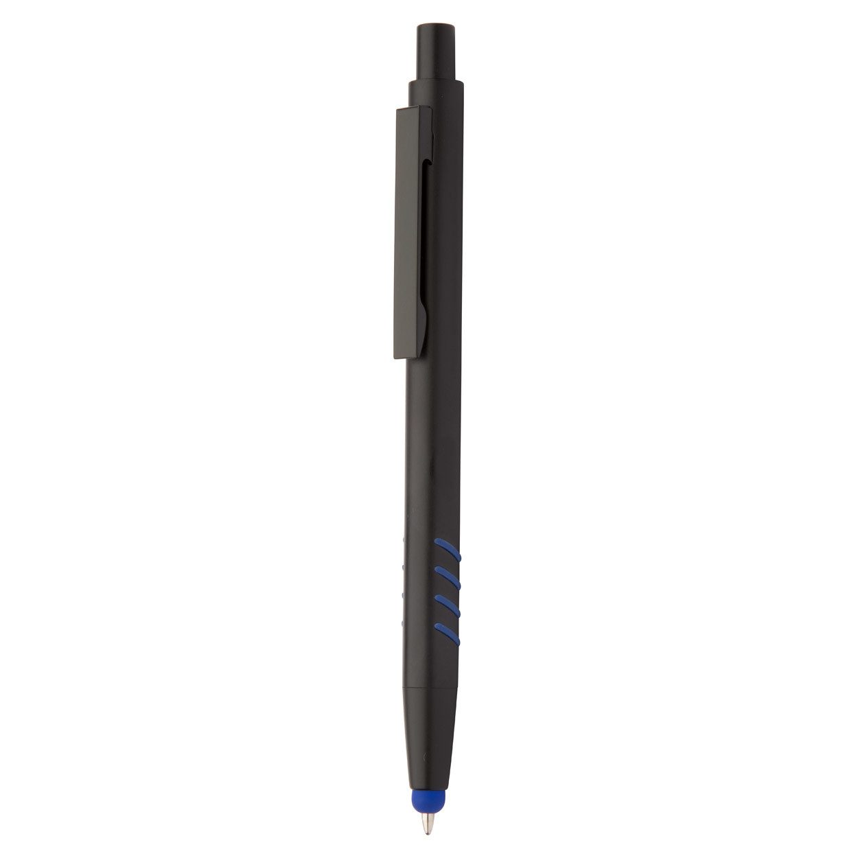 Penna a sfera in alluminio nero con puntatore touch