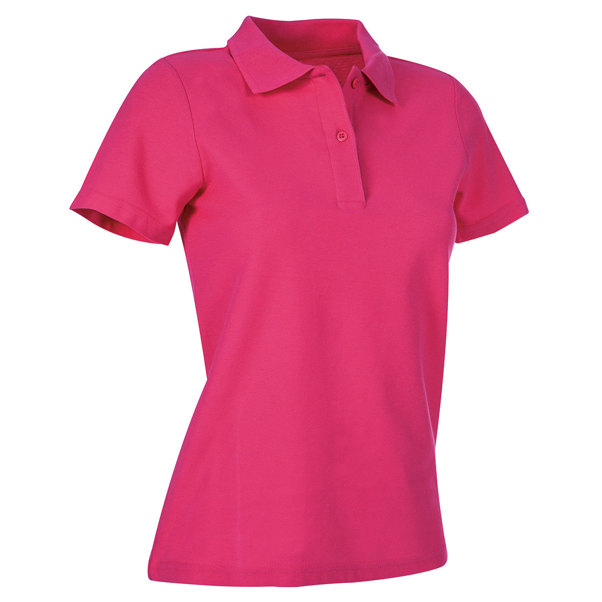 Polo da donna rosa manica corta con due bottoni 100% cotone