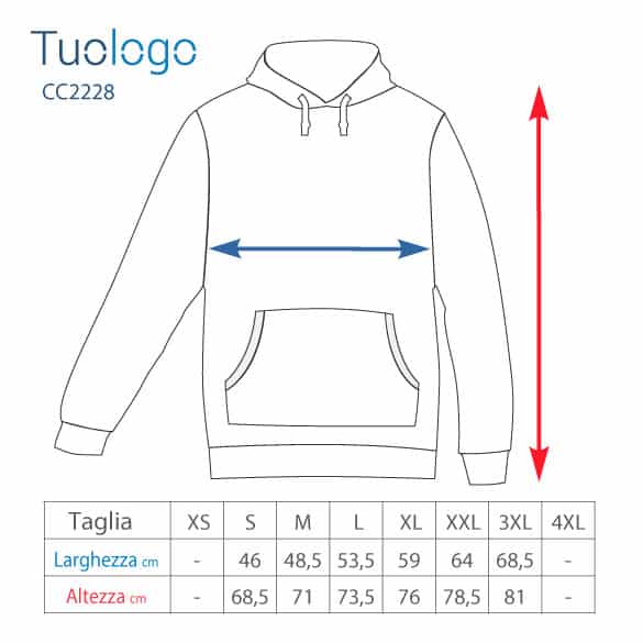 Tabella taglia altezza e larghezza