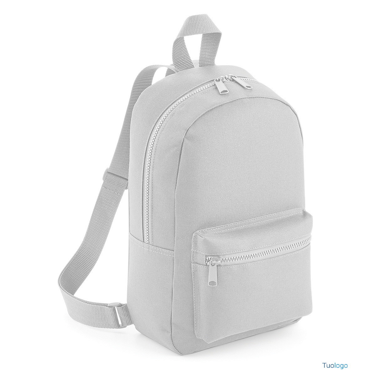 Zaino grigio con tasca frontale