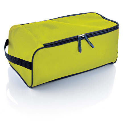 Porta scarpe giallo con maniglia per il trasporto e zip