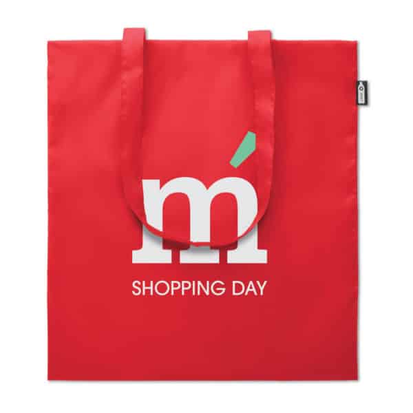 Shopper rossa con manici lunghi con logo
