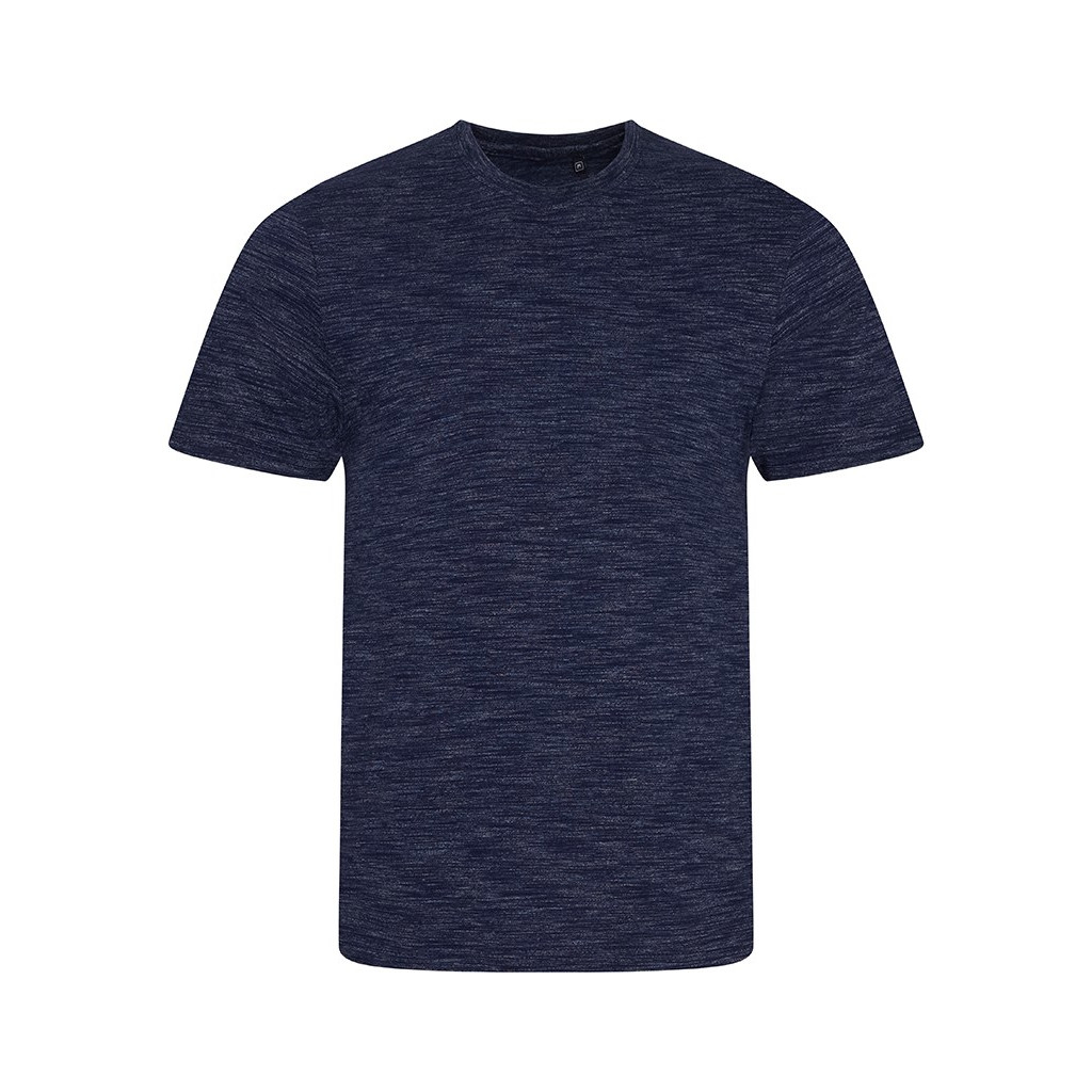 Tshirt blu in cotone con effetto melange