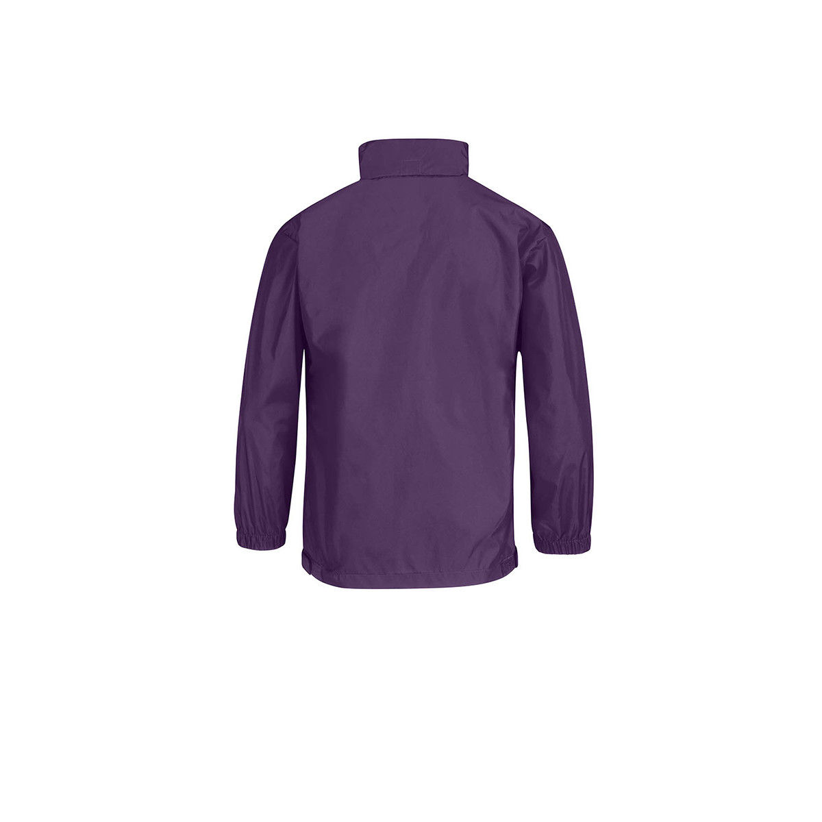 Impermeabile lilla bambino con zip centrale visto da dietro