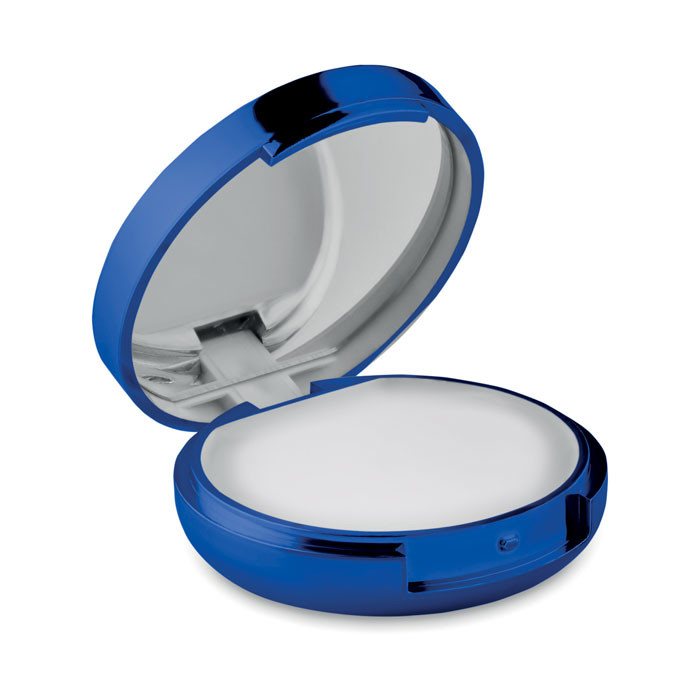 Specchietto lucidalabbra con finitura metallizzata blu