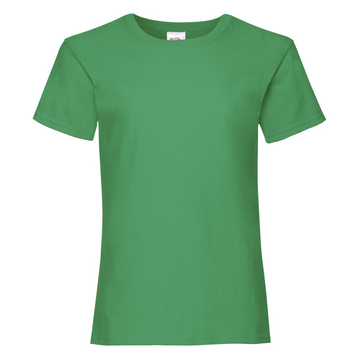 Tshirt bambina in cotone manica corta e girocollo di colore verde