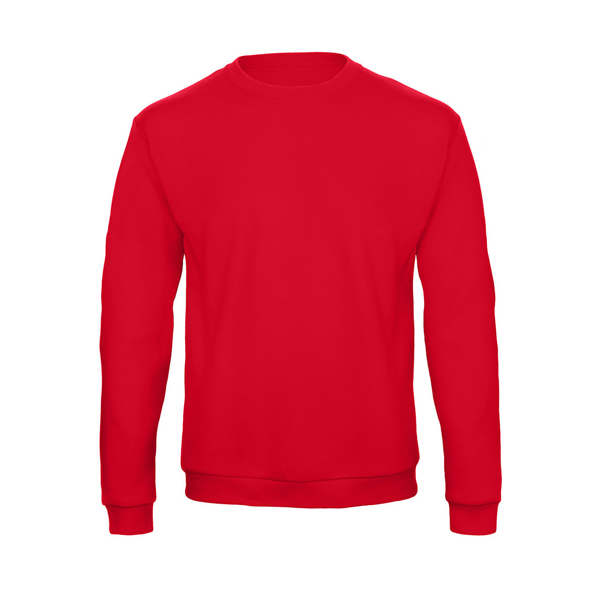 Felpa rossa in cotone/poliestere con girocollo e felpata internamente