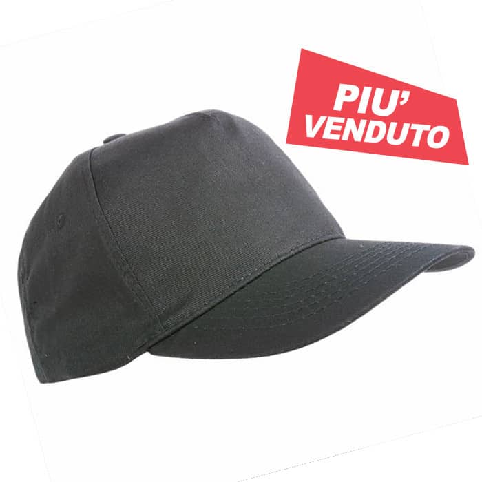 Cappellino in cotone grigio scuro con chiusura in velcro