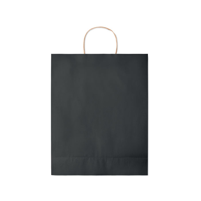 Shopper in carta nera con manici ritorti