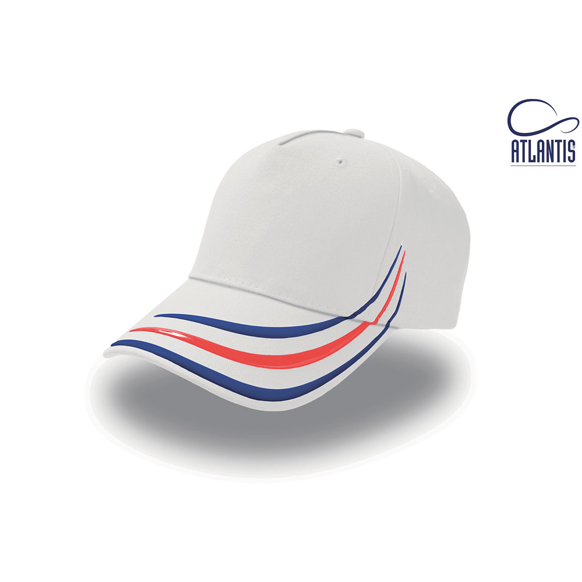 Cappello bianco in cotone con stampa a colori